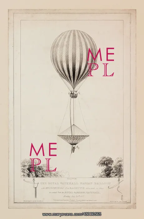 : Balloon with parachute, tragic accident of Mr Cocking : Balloon with parachute, tragic accident of Mr Cocking