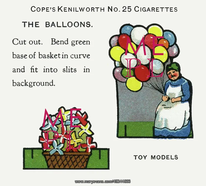 : Ballooons. Cope's Toy Models (The Country Fair) cigarette cards : Ballooons. Cope's Toy Models (The Country Fair) cigarette cards