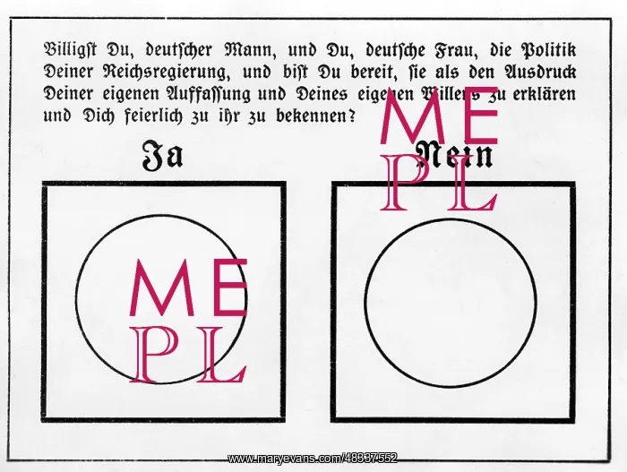 : Ballot paper for the referendum, 1933 : Ballot paper for the referendum, 1933