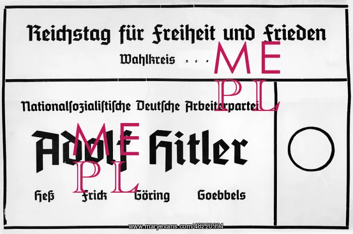 : Ballot for the Reichstag elections 1936 : Ballot for the Reichstag elections 1936