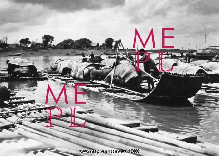  : Bamboo raft, China 1930s