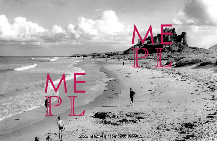  : Bamburgh, the Castle and Beach c1950