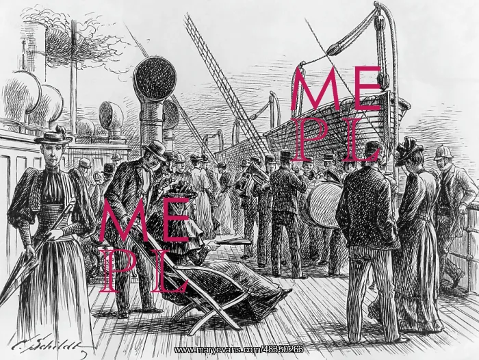 : Band aboard a ship, around 1870 : Band aboard a ship, around 1870
