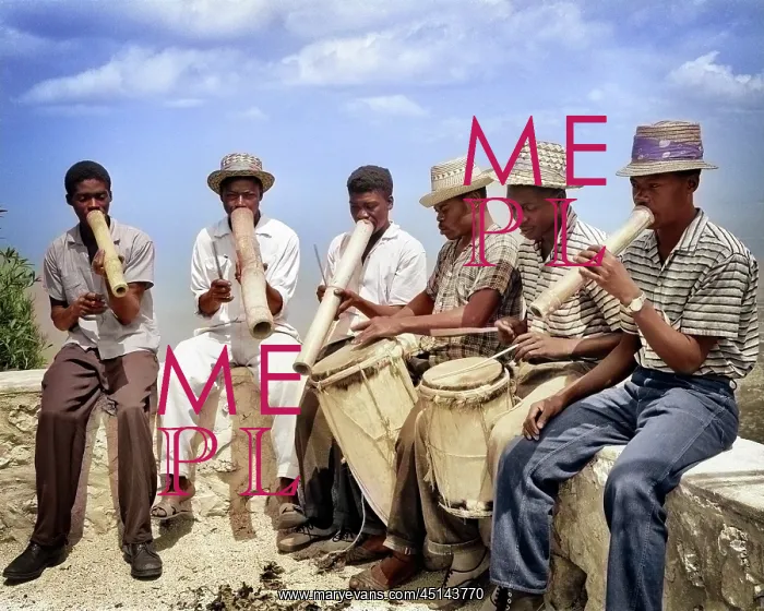 : Band of Anonymous Native Haitian Musicians Playing : Band of Anonymous Native Haitian Musicians Playing