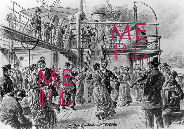 : Band on board a ship, around 1870 : Band on board a ship, around 1870