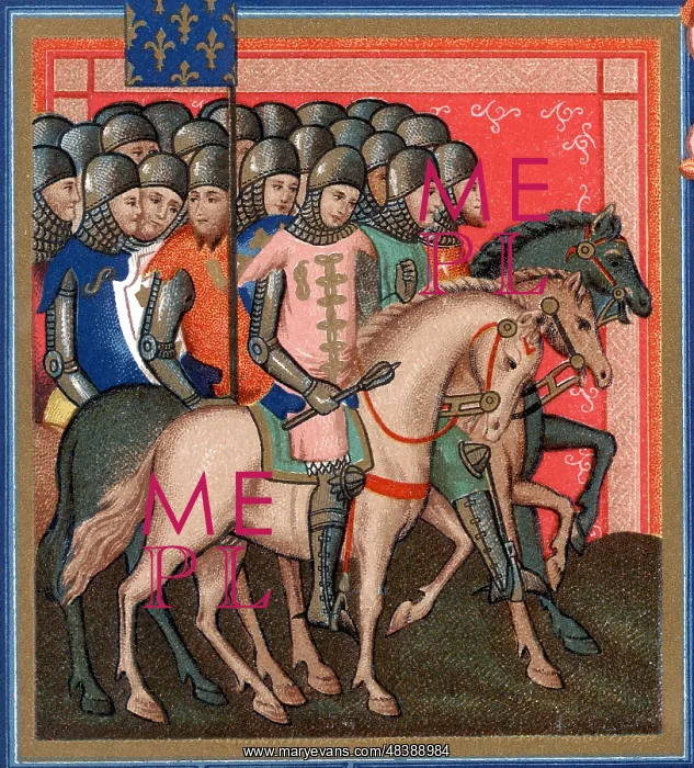 : Band of Crusaders armed and mounted. Detail from : Band of Crusaders armed and mounted. Detail from
