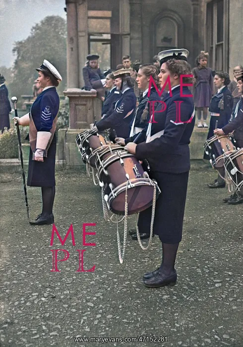 : Band of female musicians with drums : Band of female musicians with drums