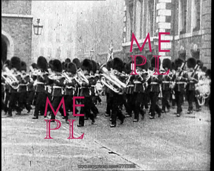: Band of the Guardsmen Marching By St James Palace : Band of the Guardsmen Marching By St James Palace
