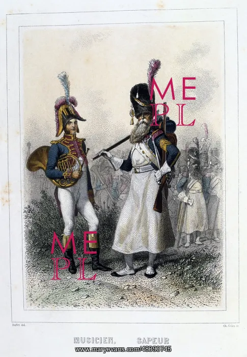 : Bandsman and Saper of the Foot Grenadiers. From : Bandsman and Saper of the Foot Grenadiers. From