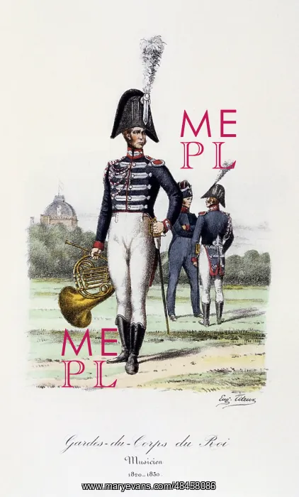: Bandsmen of the Royal Guard, 1820-1830. From : Bandsmen of the Royal Guard, 1820-1830. From