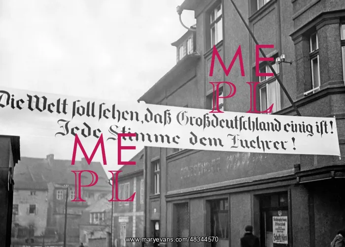 : Banner for the elections in Goerkau, 1938 : Banner for the elections in Goerkau, 1938