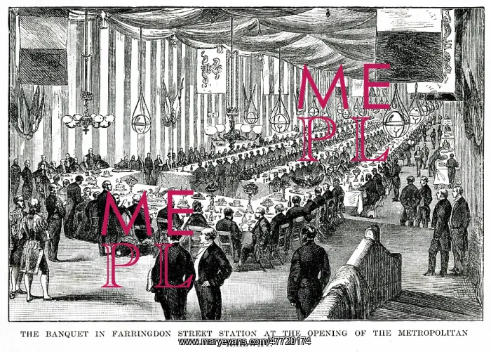 : Banquet at Metropolitan underground opening, London 1863 : Banquet at Metropolitan underground opening, London 1863