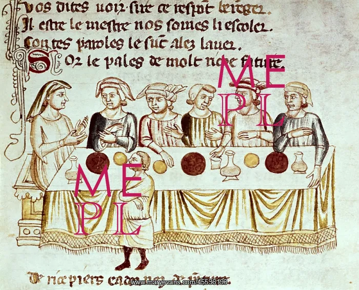 : Banquet scene. Illustration of the epic poem : Banquet scene. Illustration of the epic poem