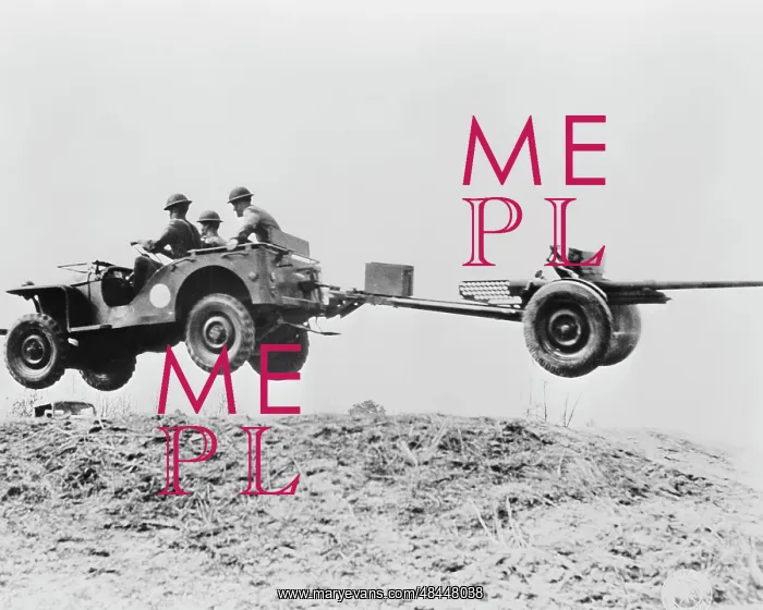 : Bantam car in mid-air, circa 1941 : Bantam car in mid-air, circa 1941