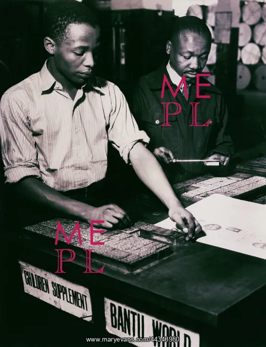 : Bantu World, Compositors at work : Bantu World, Compositors at work