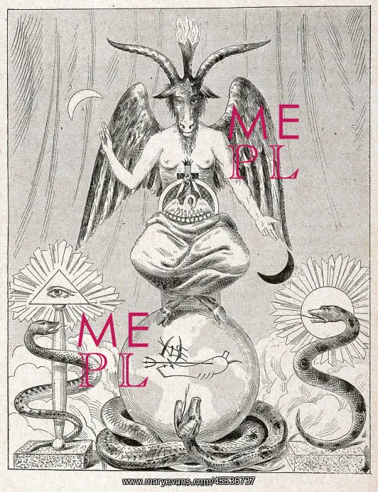 : Baphomet: goat-headed demon god : Baphomet: goat-headed demon god
