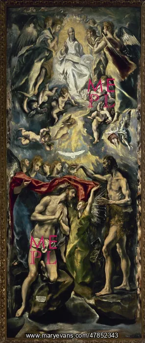 : The Baptism of Christ, by El Greco : The Baptism of Christ, by El Greco