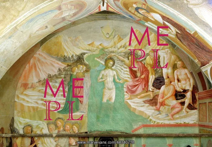 : The Baptism of Christ. Fresco : The Baptism of Christ. Fresco