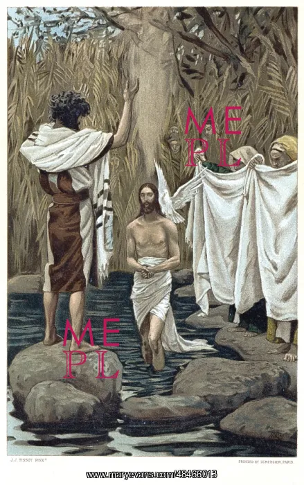 : Baptism of Jesus by John the Baptist. Bible, New : Baptism of Jesus by John the Baptist. Bible, New