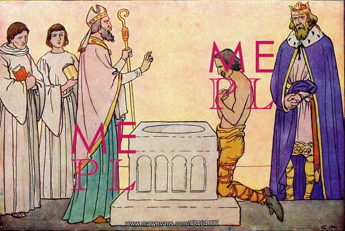 : Baptism of King Guthrum, Viking leader : Baptism of King Guthrum, Viking leader