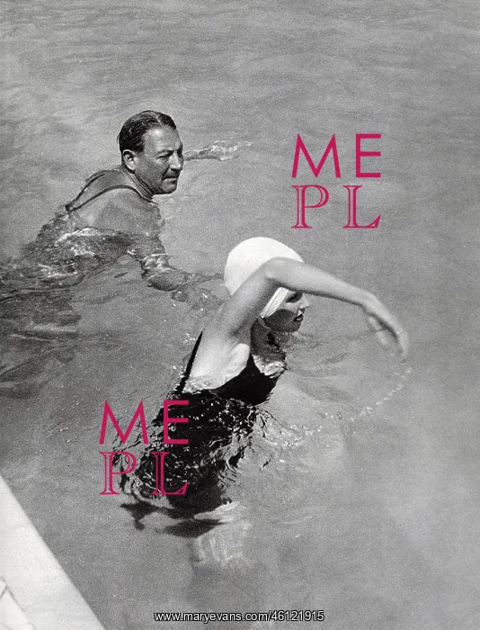 : Barbara Hutton swimming at Monte Carlo beach : Barbara Hutton swimming at Monte Carlo beach
