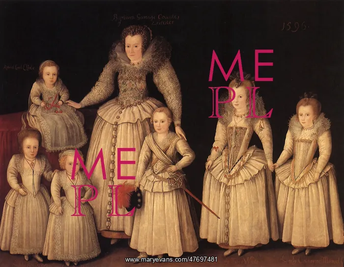 : Barbara, Lady Sidney, with Six Children : Barbara, Lady Sidney, with Six Children