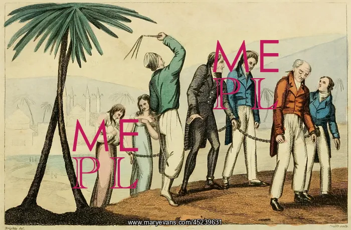 : Barbary Pirates taking their chained Christian ? : Barbary Pirates taking their chained Christian ?