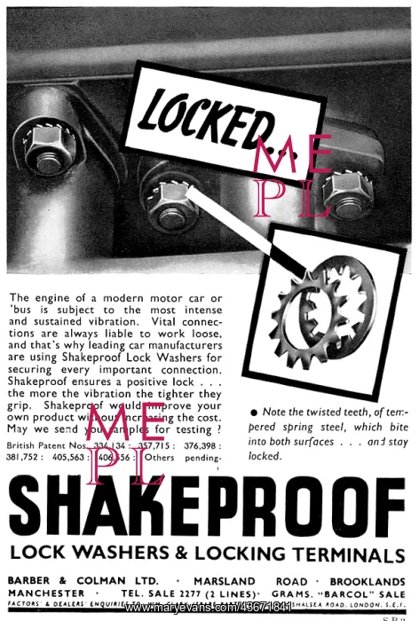 : Barber & Colman Shakeproof Washers : Barber & Colman Shakeproof Washers