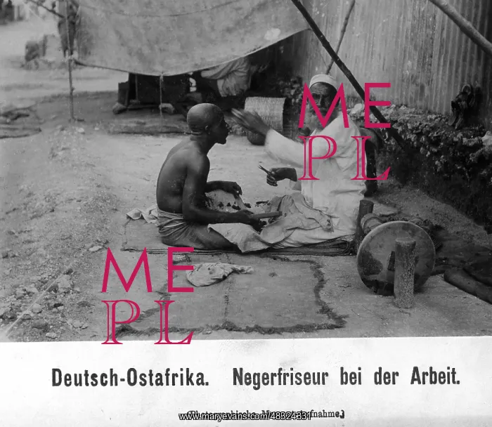 : Barber in German East Africa, 1907 : Barber in German East Africa, 1907