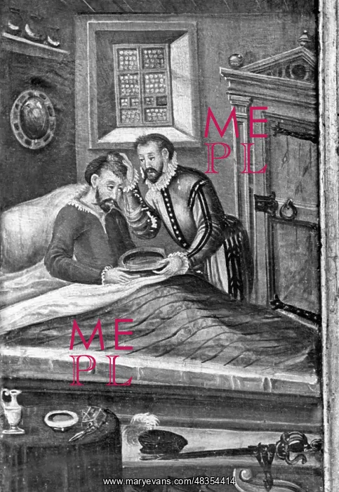: Barber surgeon during an examination, 1584 : Barber surgeon during an examination, 1584