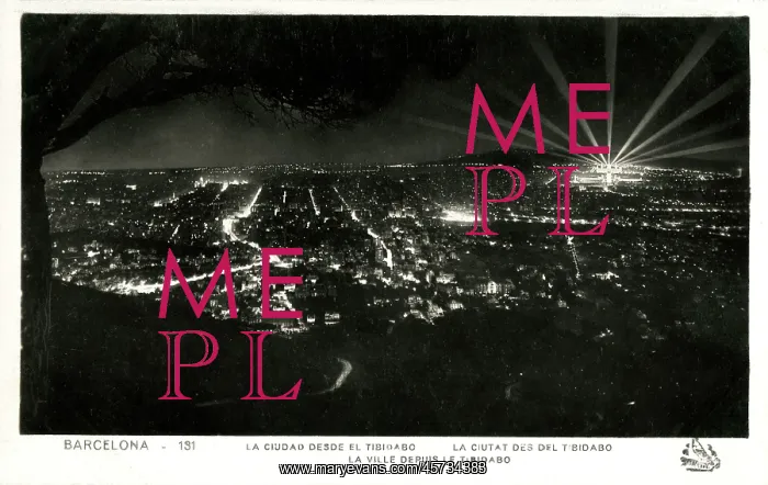 : Barcelona, Spain at night from Tibidabo Mountain : Barcelona, Spain at night from Tibidabo Mountain