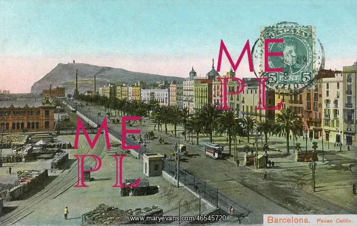 : Barcelona, Spain - Paseo Colon : Barcelona, Spain - Paseo Colon