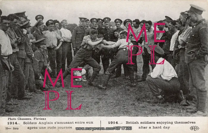 : Bare Knuckle Fighting - Trenches, WW1 - British Soldiers : Bare Knuckle Fighting - Trenches, WW1 - British Soldiers