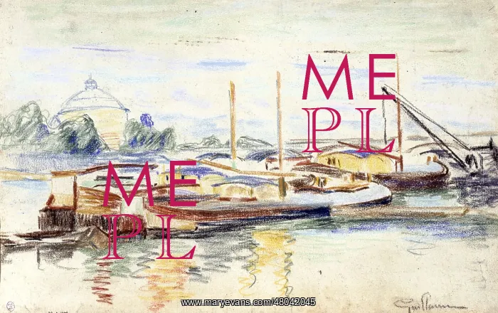 : Barges on the Seine at Bercy, 1871 : Barges on the Seine at Bercy, 1871