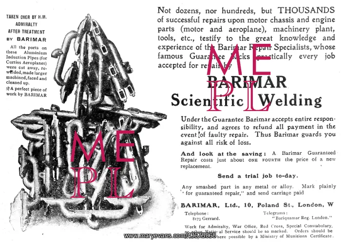 : Barimar Scientific Welding 1916 Advert : Barimar Scientific Welding 1916 Advert