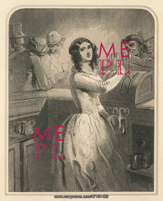  : BARMAID PULLS A PINT