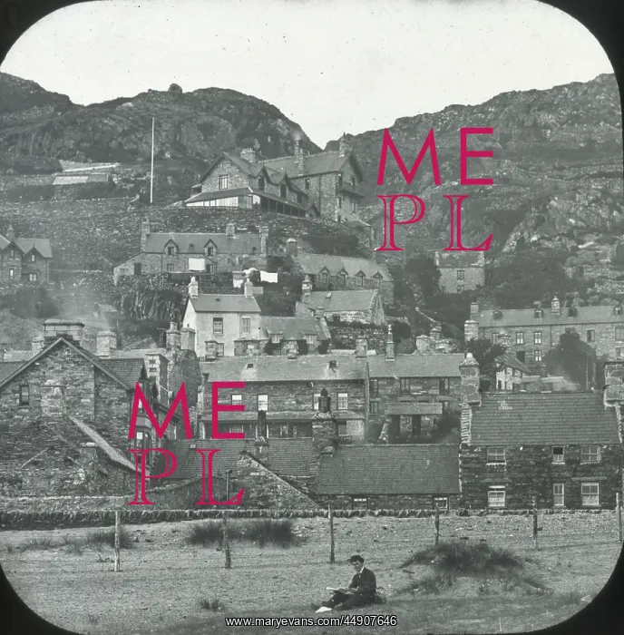 : Barmouth - View across water to town and hillside : Barmouth - View across water to town and hillside
