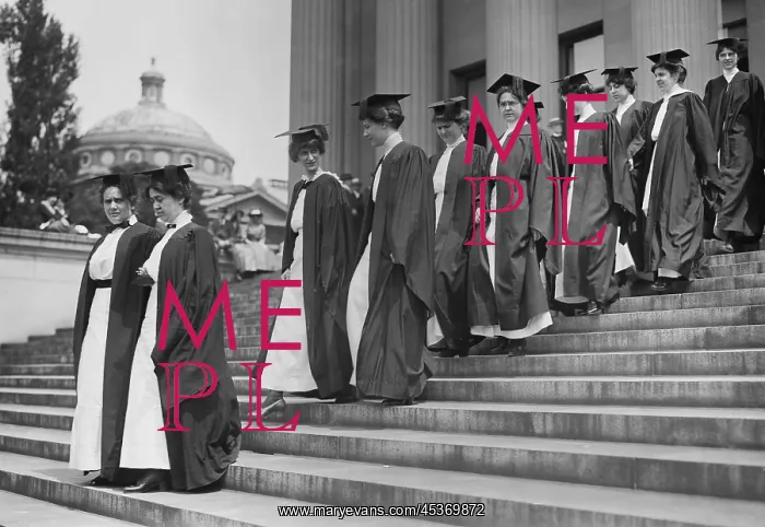 : Barnard College graduates in procession, June : Barnard College graduates in procession, June