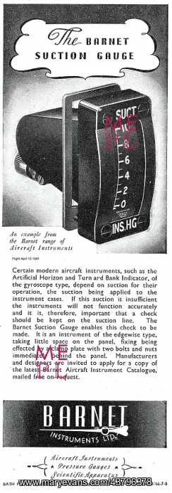 : Barnet Instruments Aircraft Suction Gauge : Barnet Instruments Aircraft Suction Gauge