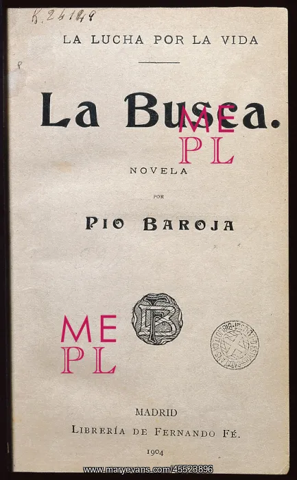 : BAROJA NESSI, Pio (1872-1956) : BAROJA NESSI, Pio (1872-1956)