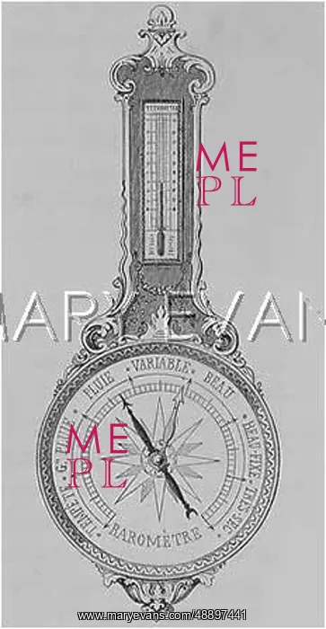  : BAROMETER. An elegant barometer indicates that rain may be on the way