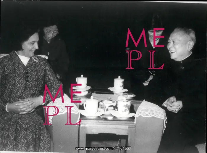 : China. Jan. 01, 1977 - Tea For Two: Baroness Eldes who led a party of Conservatives : China. Jan. 01, 1977 - Tea For Two: Baroness Eldes who led a party of Conservatives