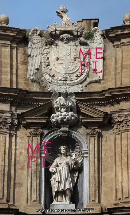 : Baroque statue of a patroness of Palermo : Baroque statue of a patroness of Palermo