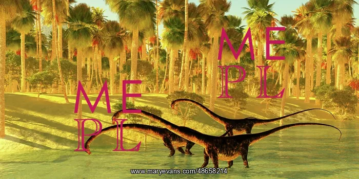 : Barosaurus dinosaurs come down to a jungle river : Barosaurus dinosaurs come down to a jungle river