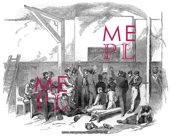: Barrack canteen interior, 1847 : Barrack canteen interior, 1847