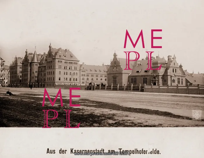 : Barracks at Tempelhofer Feld, 1897 : Barracks at Tempelhofer Feld, 1897