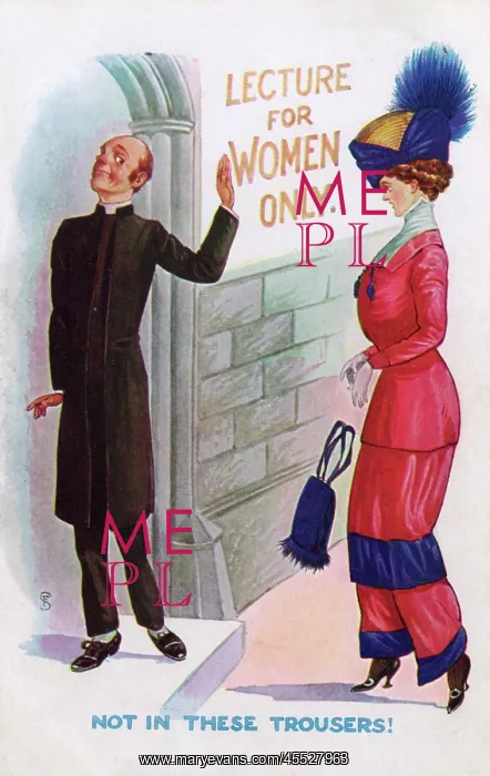 : Barred from Women's Lecture for wearing bloomers : Barred from Women's Lecture for wearing bloomers
