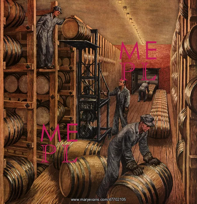  : Barrels of Whiskey Aging in the Rackhouse