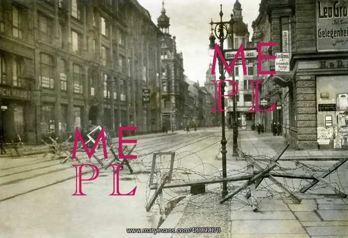 : Barrier at the Bischofsstrasse in Berlin, 1919 : Barrier at the Bischofsstrasse in Berlin, 1919