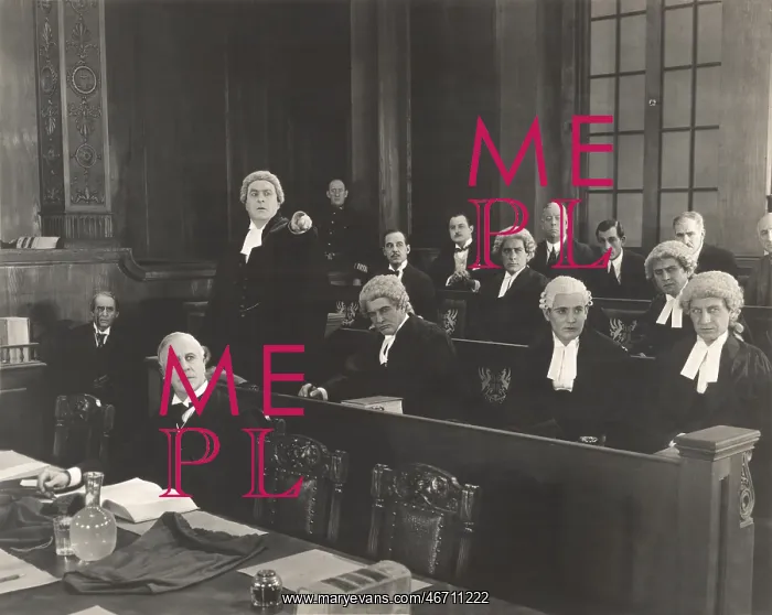 : Barristers in courtroom : Barristers in courtroom